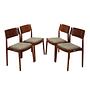 4x Chair-Set Wood Brown 1970s 0