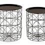 2x Hege Set aus 2 schwarzen Drahtkorbtischen
 2