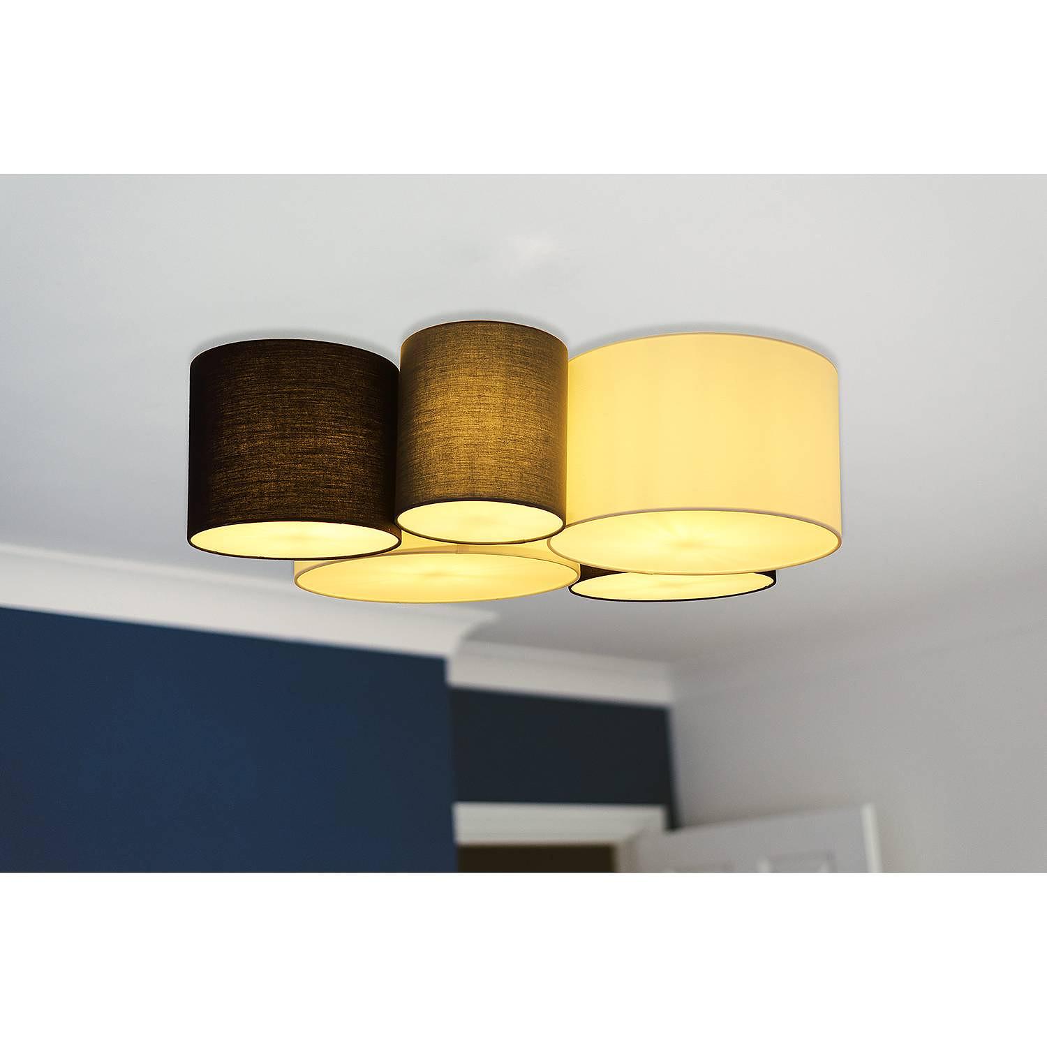 Ceiling light Makki II 5-light flat weave iron 2