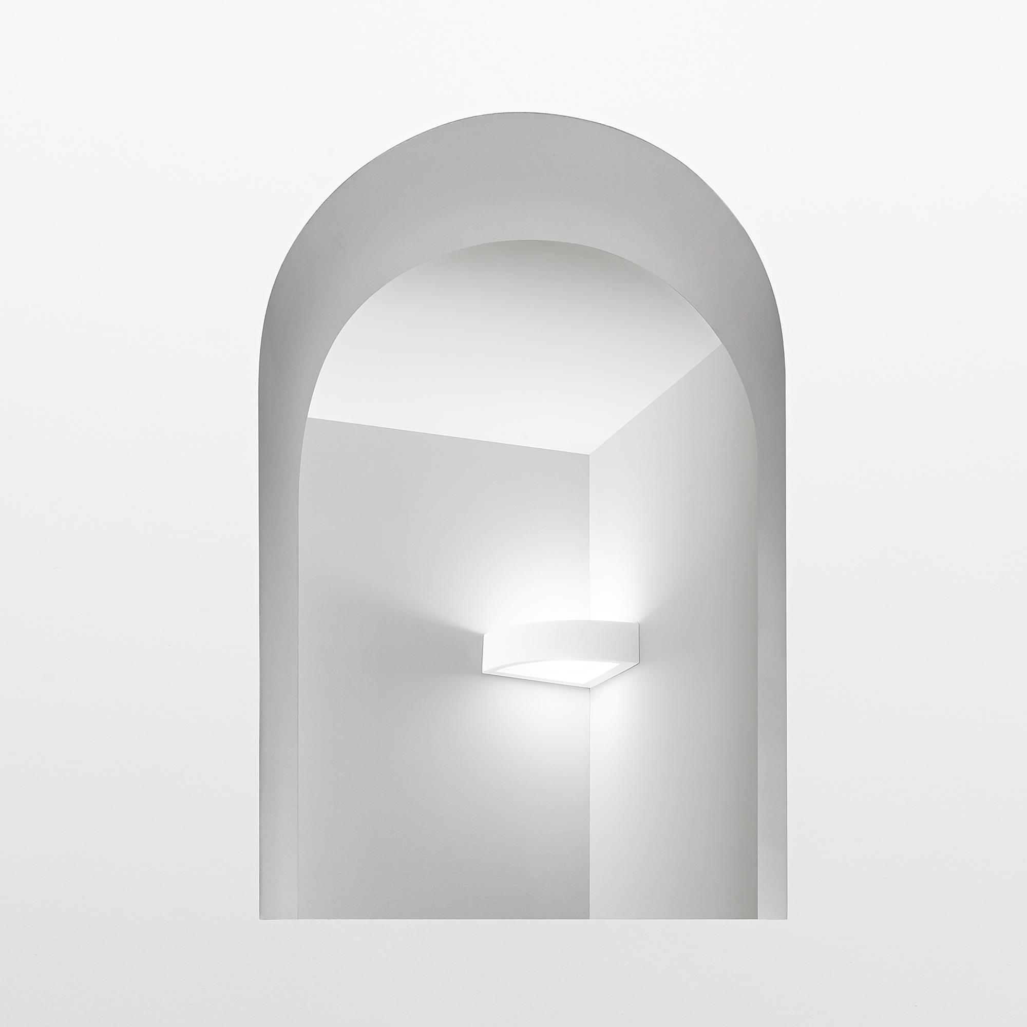 Wandleuchte Mykonos Satiniertes Glas Gips 2