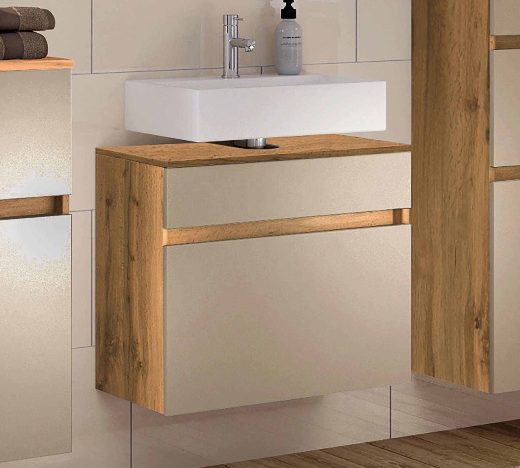 Waschbeckenunterschrank Holz Kashmir Braun 0