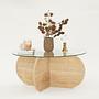 Bubble Coffee Table Safety Glass Oak Ø75cm 5