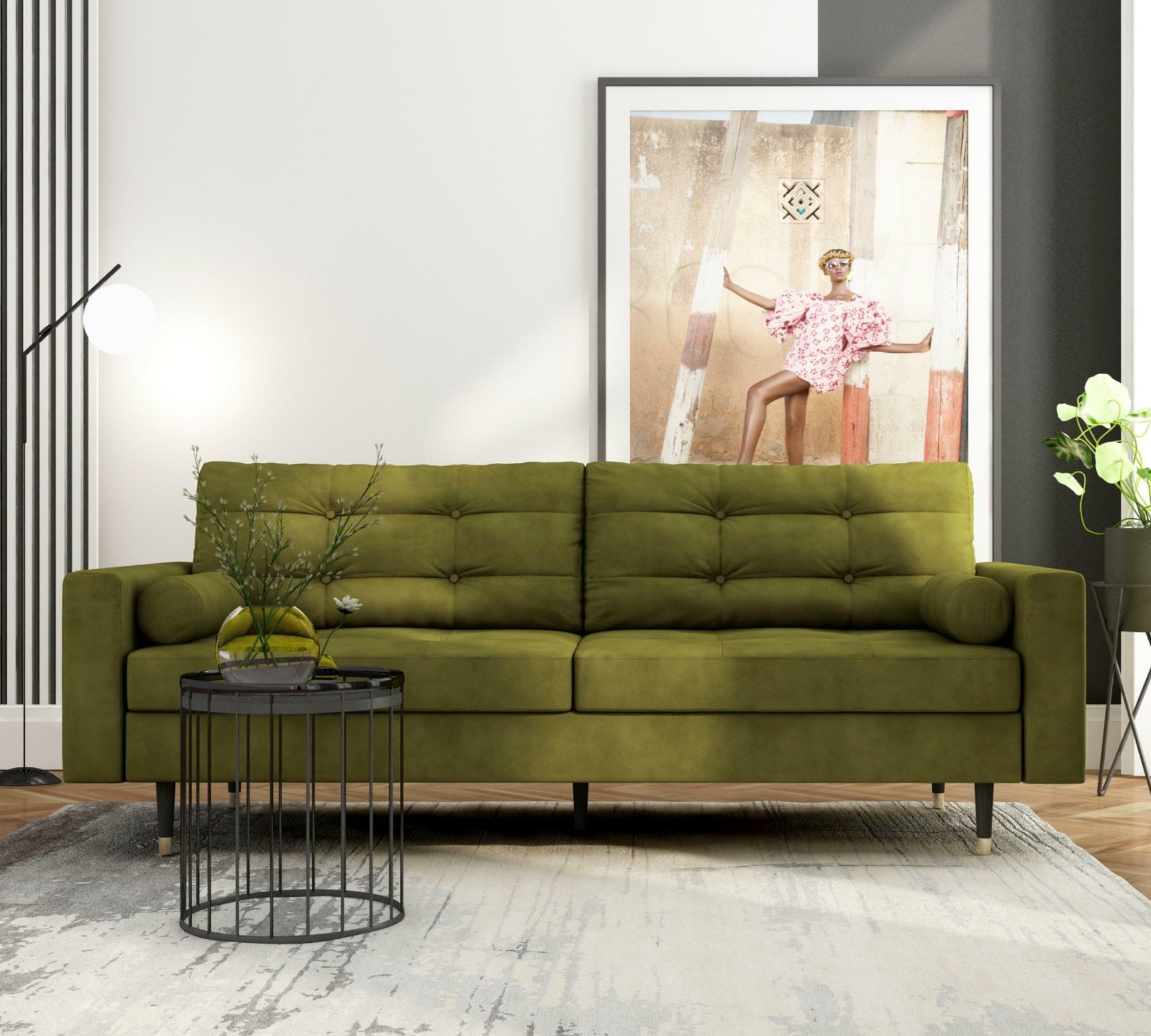 3-Sitzer-Sofa Aldo Samt Grün 0