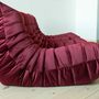 Togo Sofa 3-Sitzer Samt Burgundrot 5