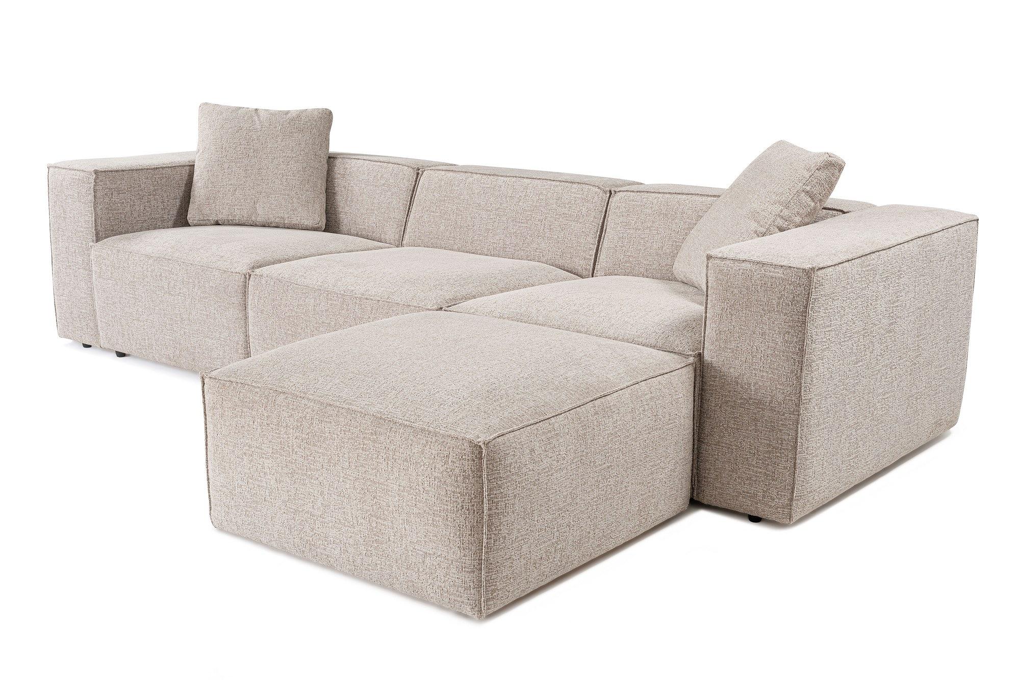 Emma Sofa 3-Sitzer & Fußhocker Mokka 2