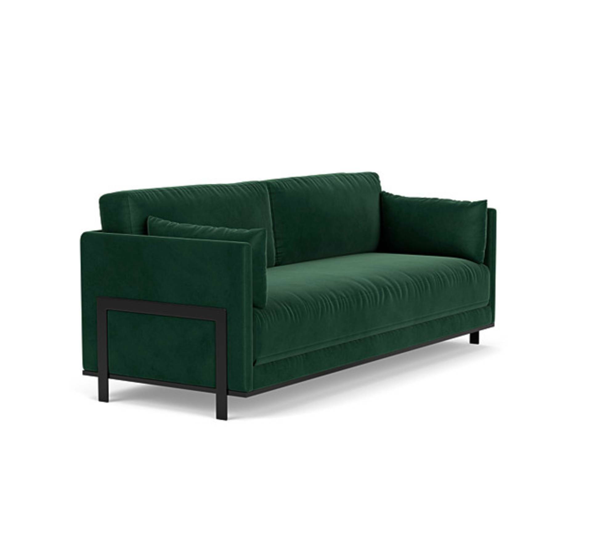 Chill by SLS Sofa 3-Sitzer Velour Lux Dark Green 1