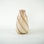 Glass Vase Beige 1970s 2