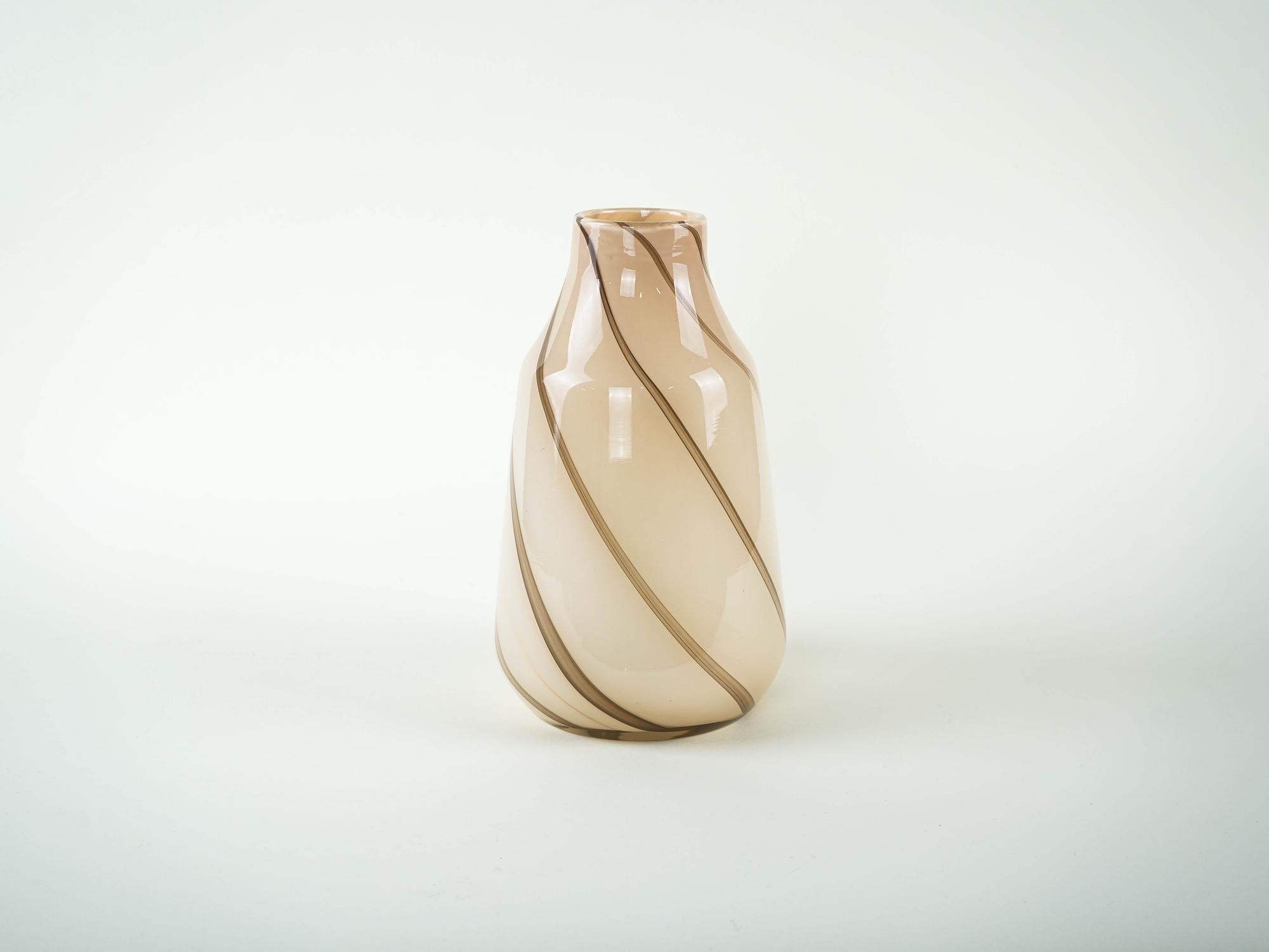 Glasvase Beige 1970er Jahre 2