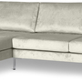 Portobello Sofa Récamiere Links Samt Metall Creme 0