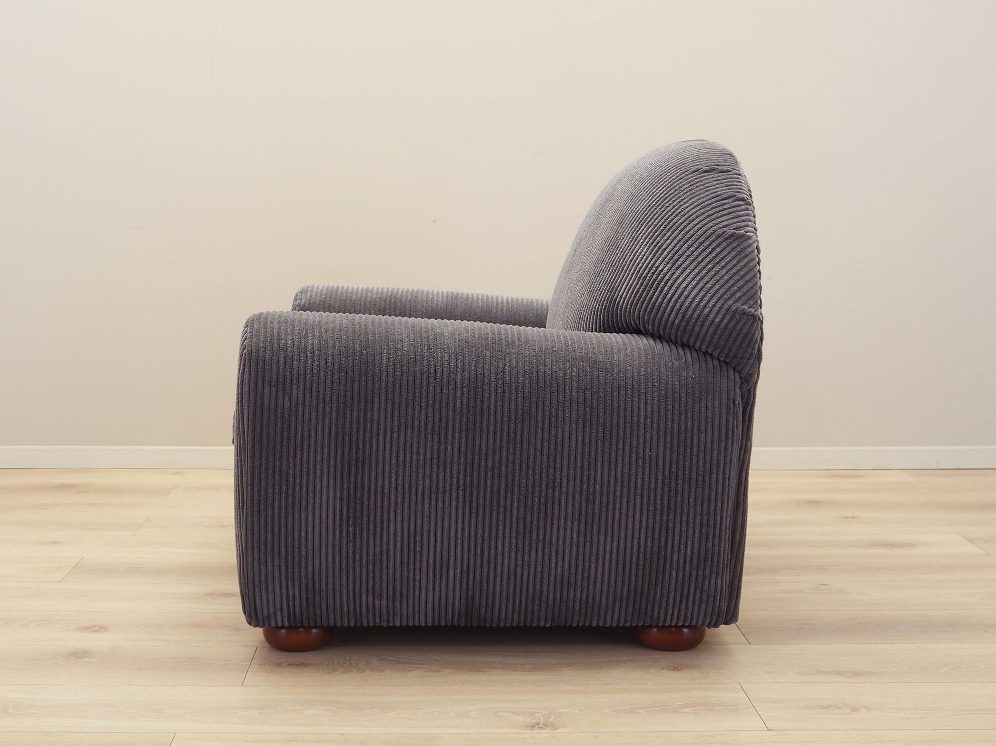 Armchair Velvet Grey 1980s 3