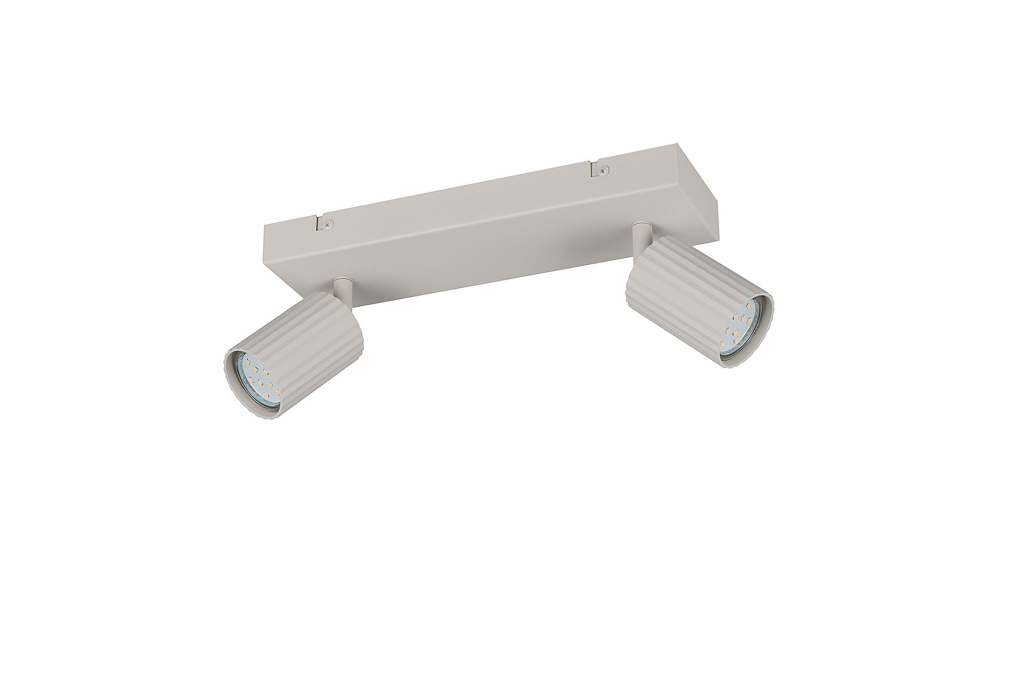 2-Flammig Soka Deckenleuchte Rechteckig Eisen Grau 4