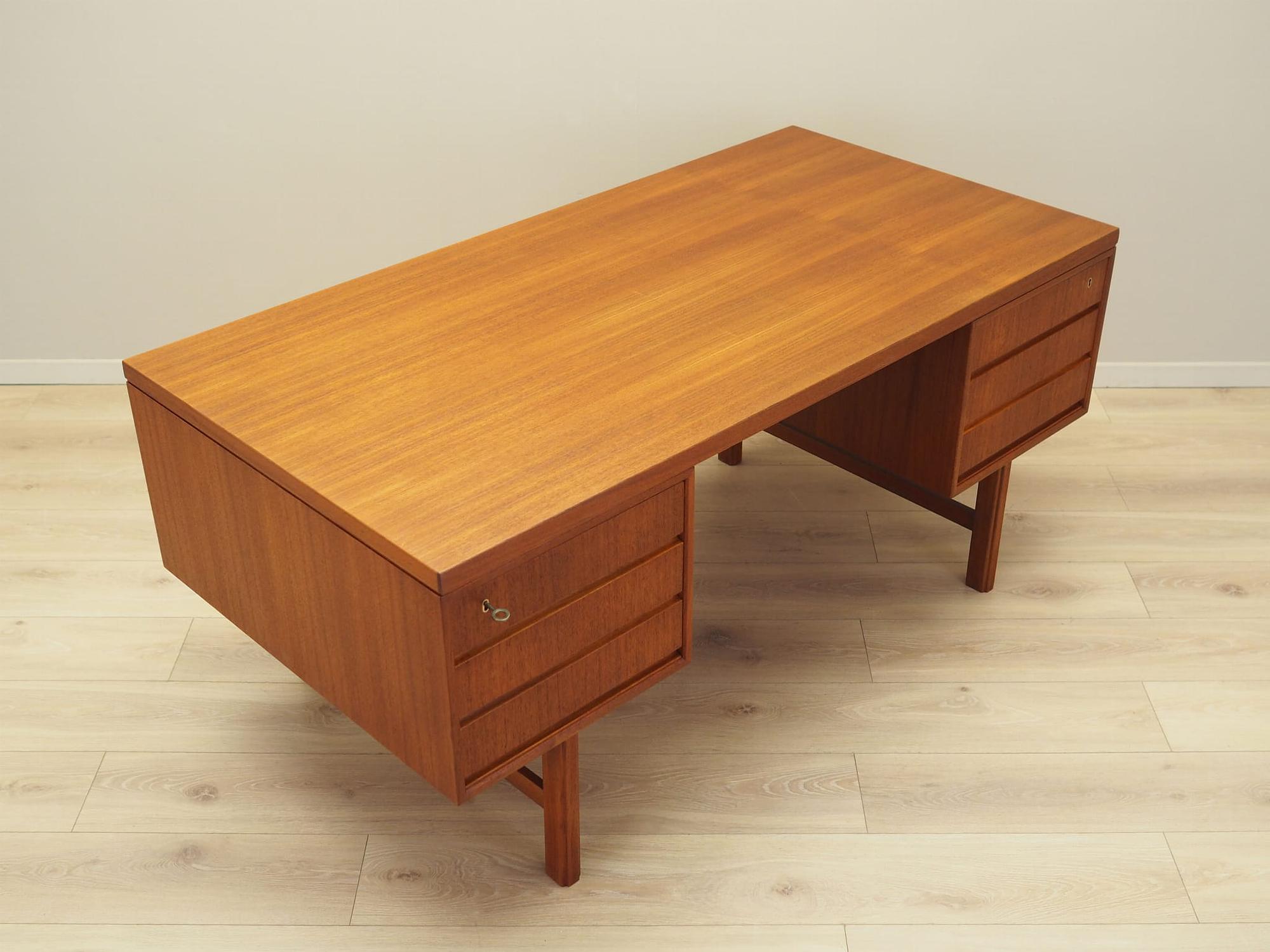 Schreibtisch Teakholz 1970er Jahre 6