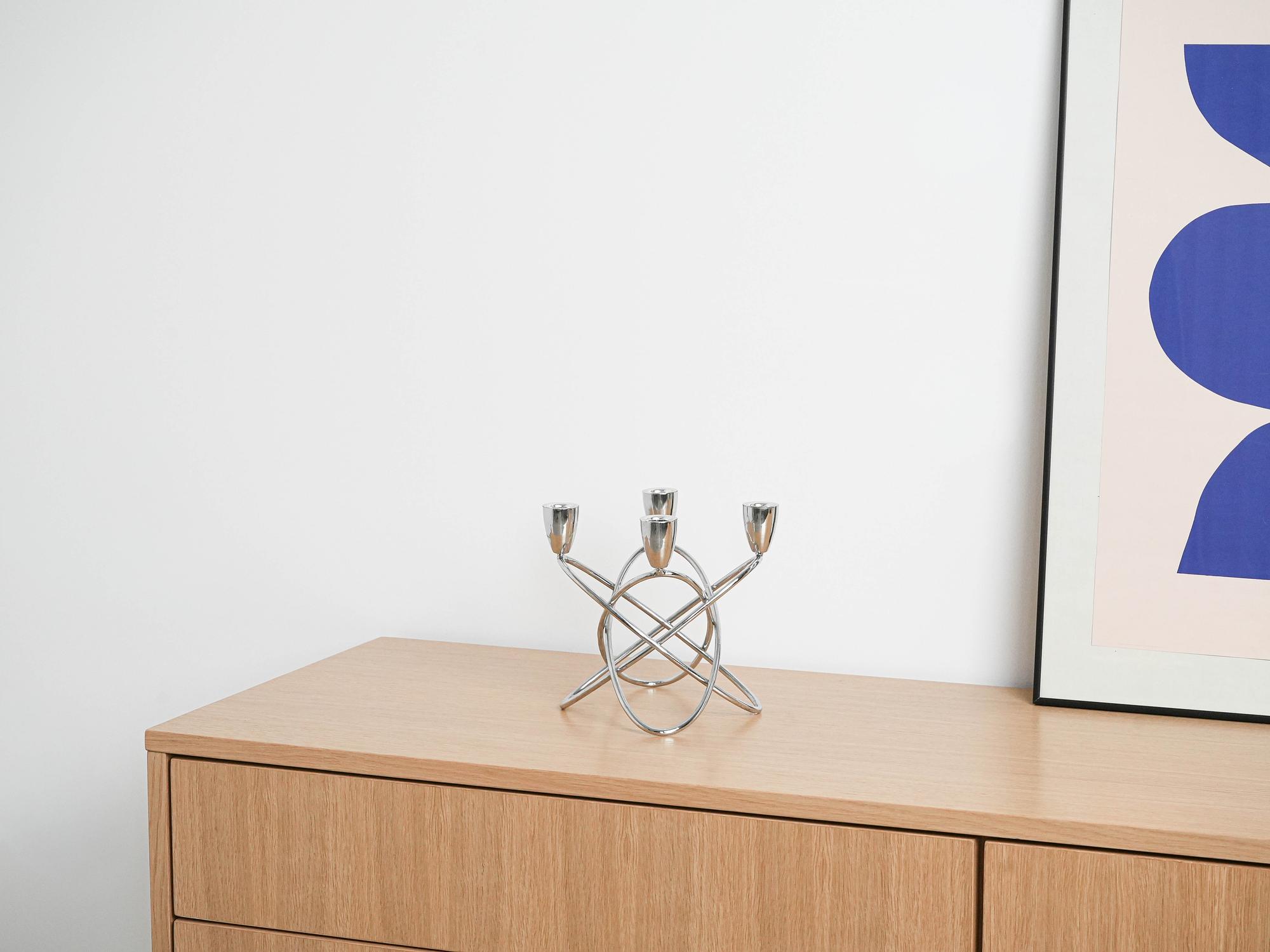 Geometrischer Metallkerzenständer 1960er Jahre 6