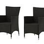 Set of 2 Knick Armchairs Stackable Polyrattan Black 60x88 cm 0