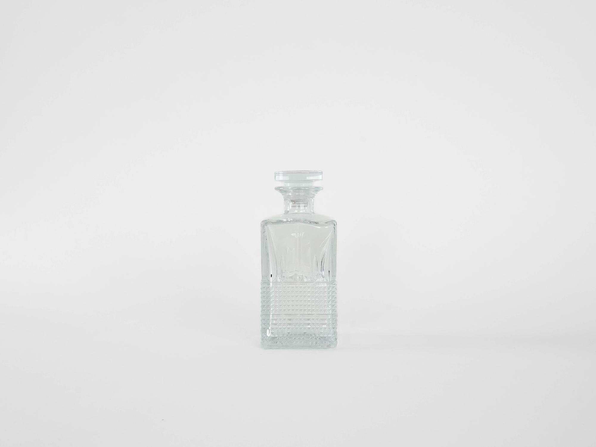 Glaskaraffe Transparent 1970er Jahre 2