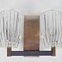 Vintage Wandlampe Glas 70er Jahre Metall 4