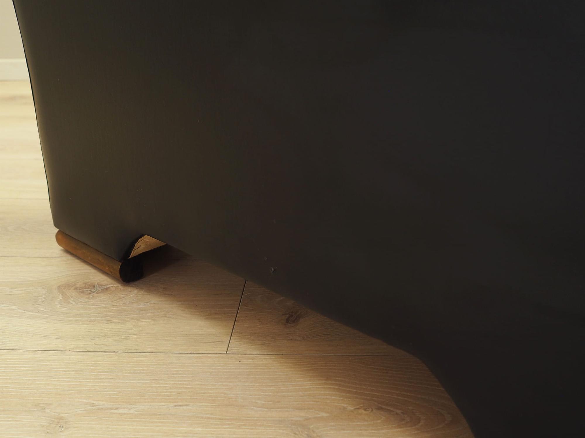 Armlehnsessel Kunstleder Schwarz 1980er Jahre 14