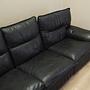 Modular sofa leather black 1960s 3