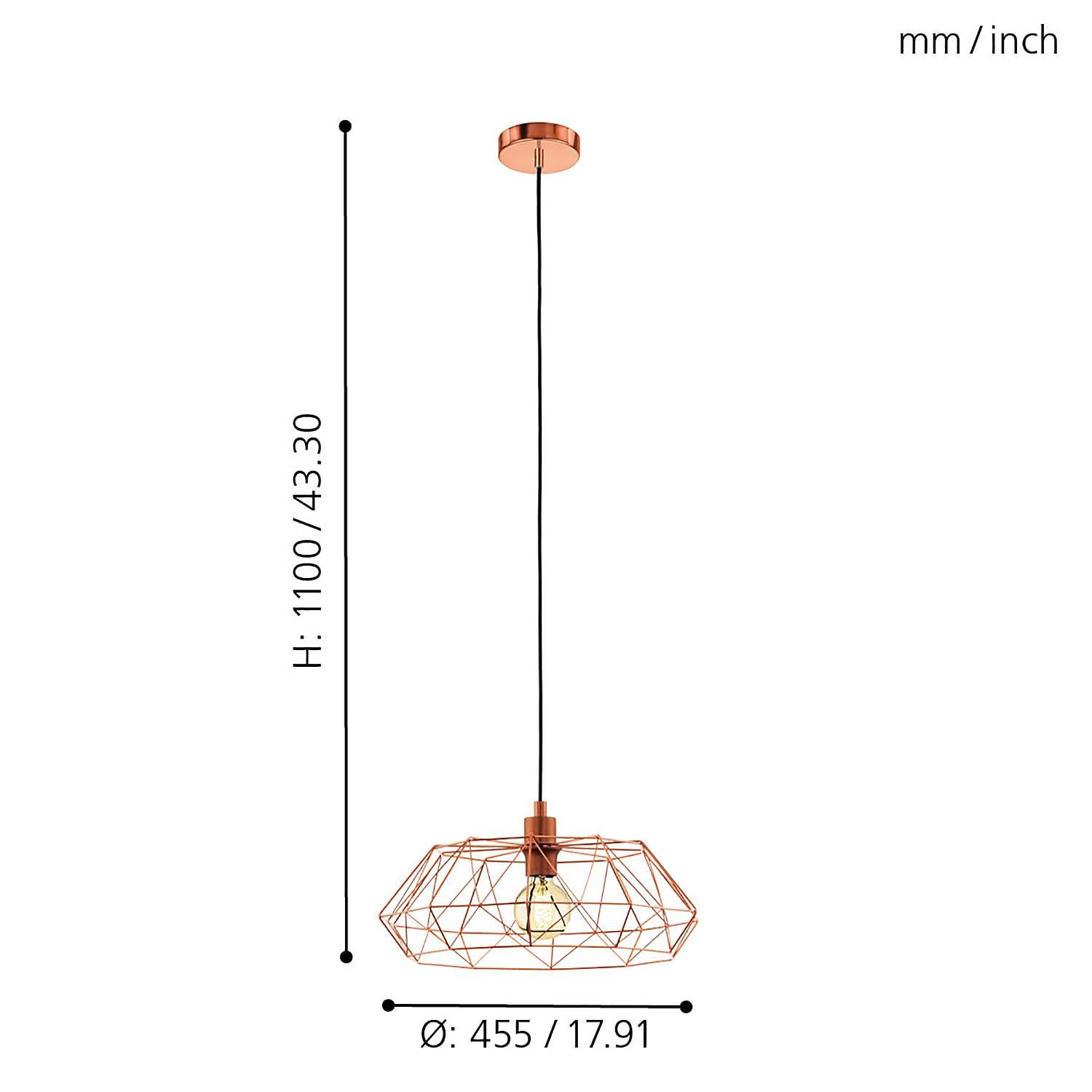 Pendelleuchte Carlton IV Kupfer 4