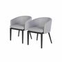 2x Garden cushion chair aluminum powder-coated light grey 1
