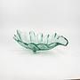 Vintage bowl pressed glass green 1980s 2