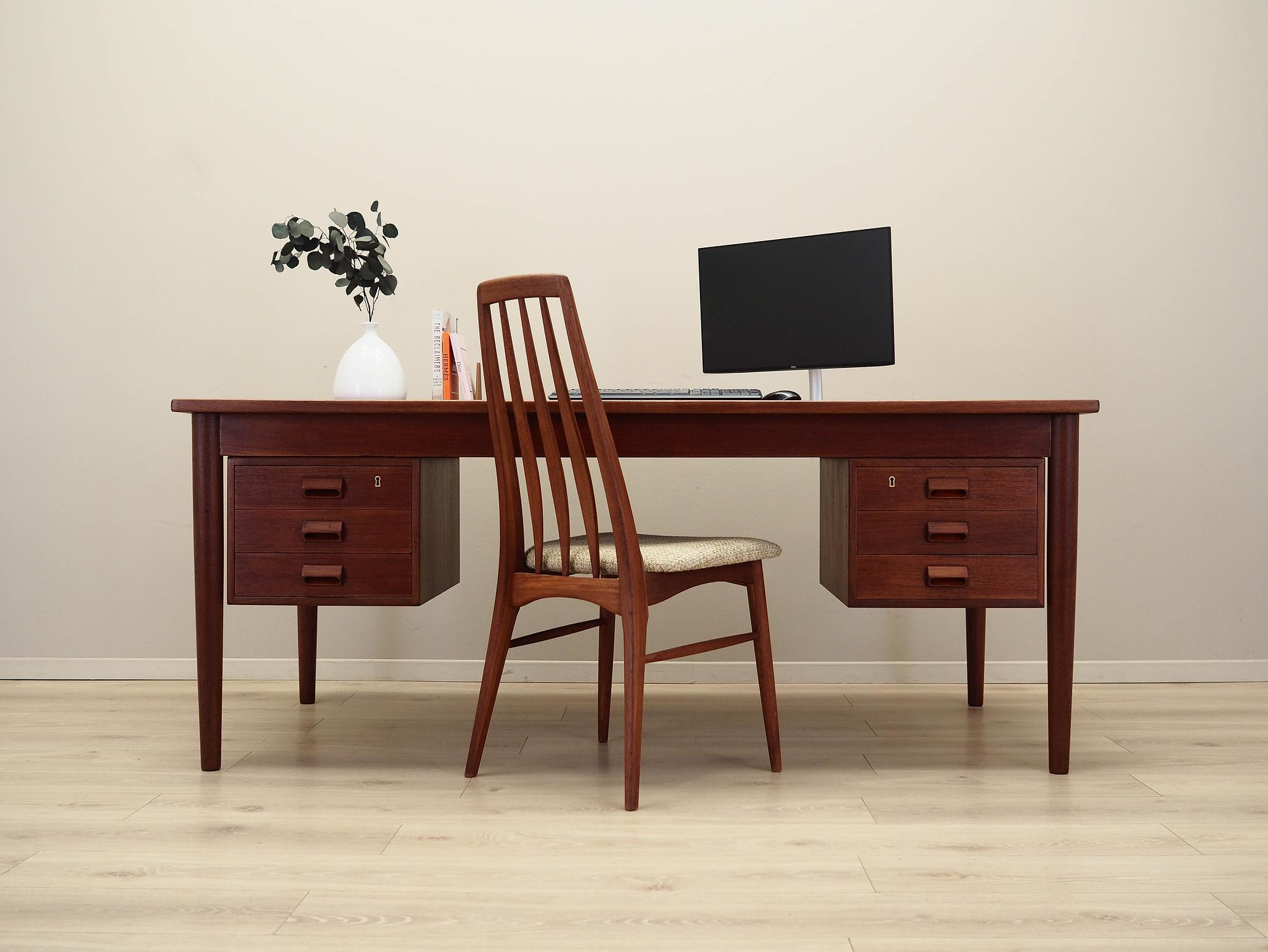 Desk Teak wood Brown 60s 1