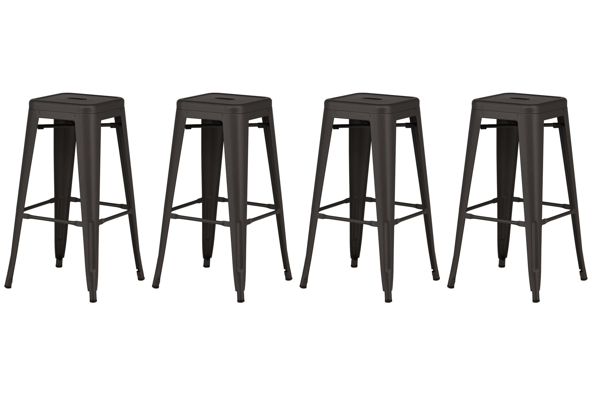 Tempe 4x Barhocker Metall Dunkelgrau 1