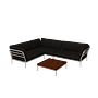 2x LEVEL Sofa Links, Sofa Rechts & Couchtisch Sooty Grau 0