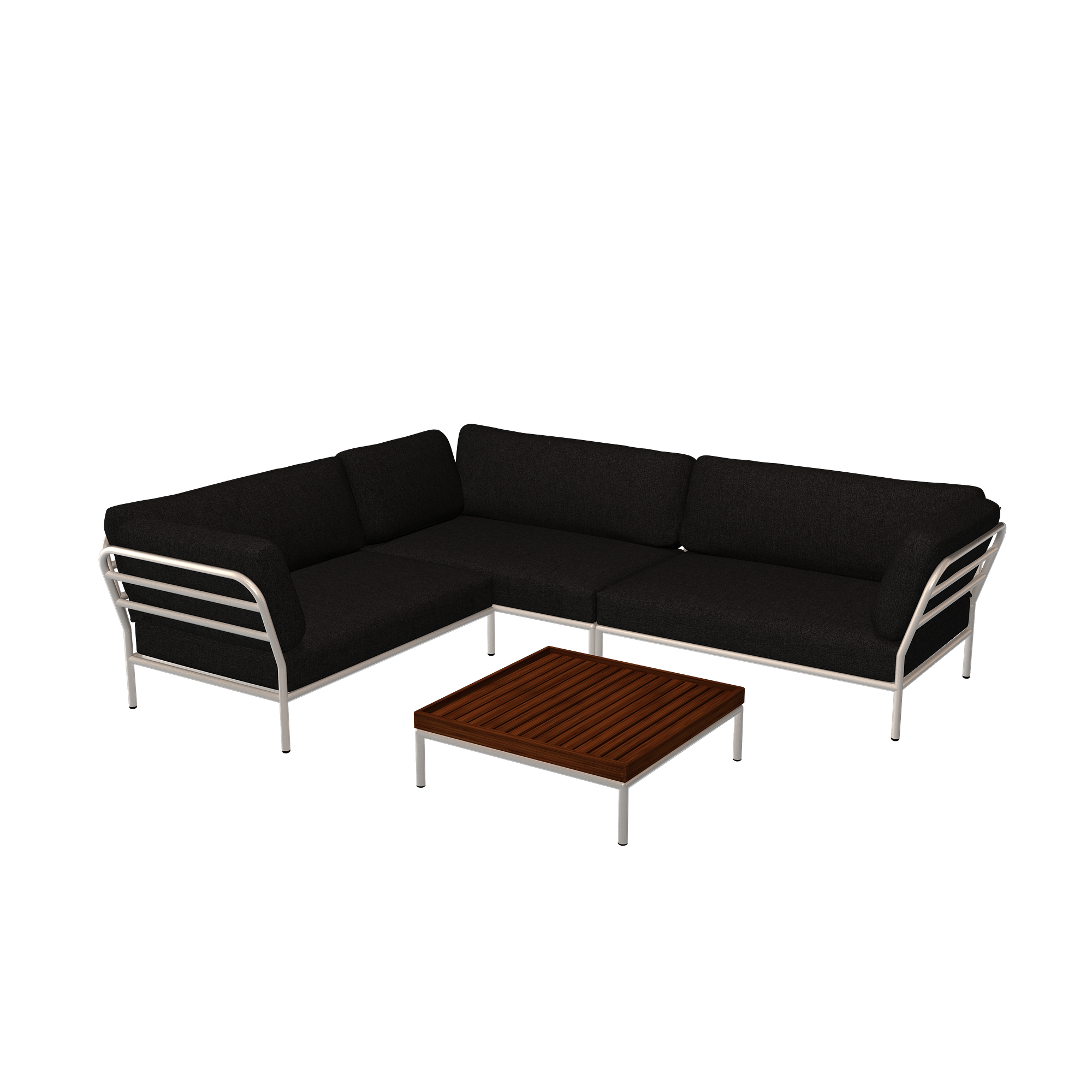 2x LEVEL Sofa Links, Sofa Rechts & Couchtisch Sooty Grau 0