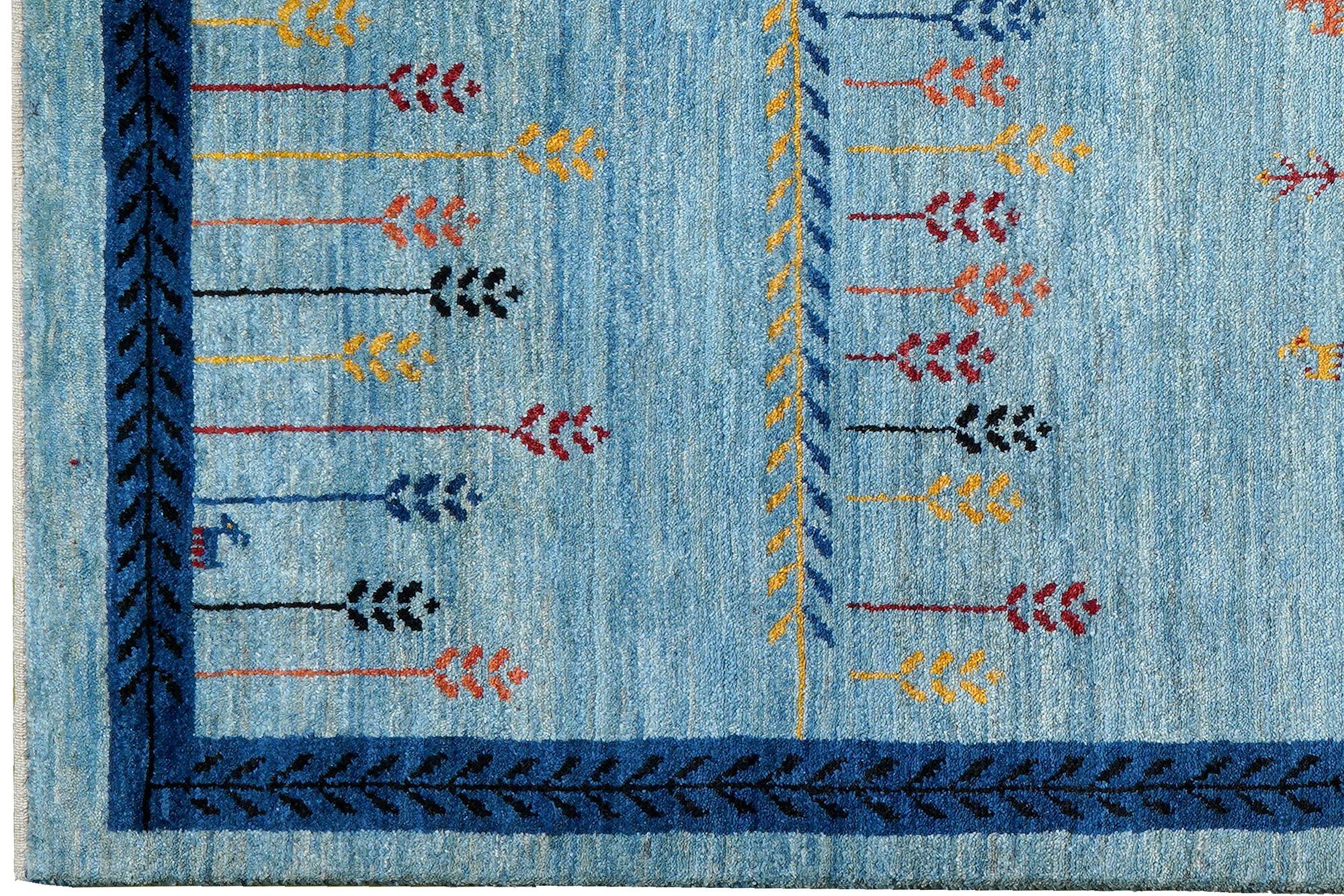 Rizbaf Gabbeh-Teppich Wolle Blau 1