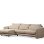 Modern sofa chaise longue left cream 3