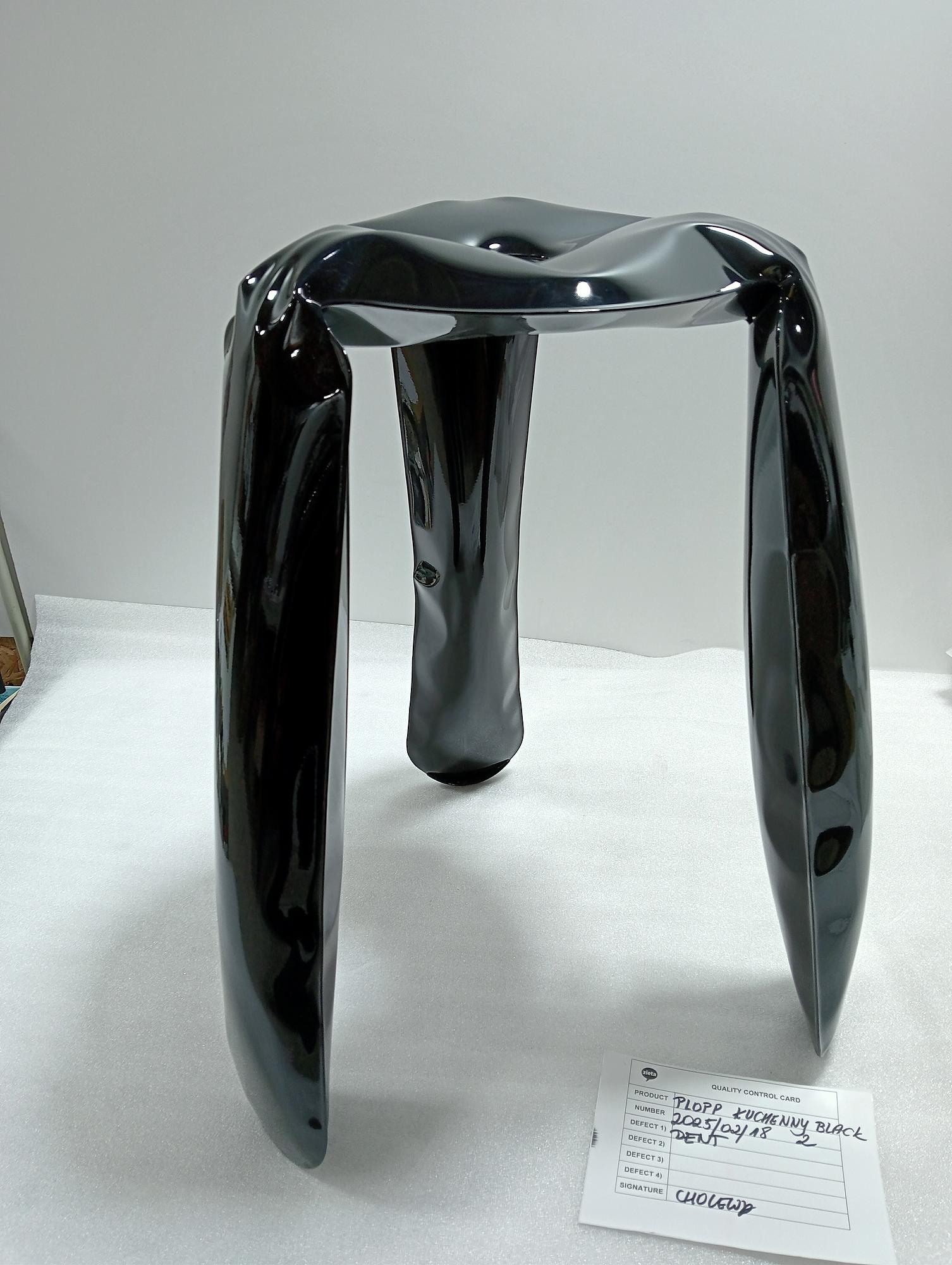 Plopp Kitchen stool Steel Black Glossy 2