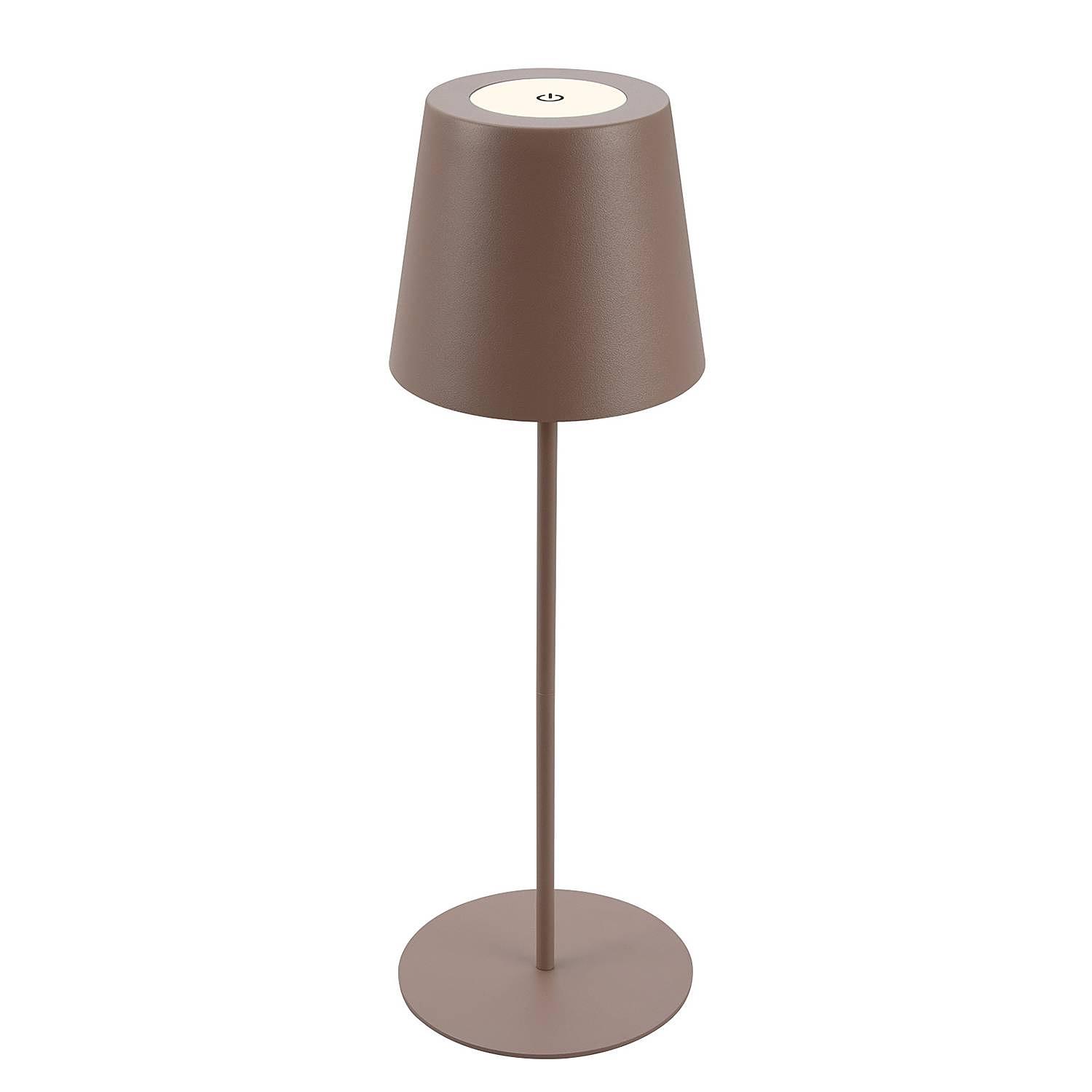 1-Flammig LED-Tischleuchte Tyli Aluminium Braun 0