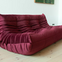 Togo Sofa 3-Sitzer Samt Burgundrot 6