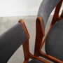 6x Chair Teak Velvet Brown 1960s 6