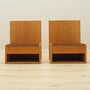 2x Hanging Nightstand Set Wood Brown 1960s 3