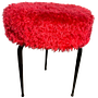 Plüsch Sitz Hocker 960er JahreRot  0