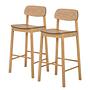 Bar stool Anggai set of 2 solid wood 0