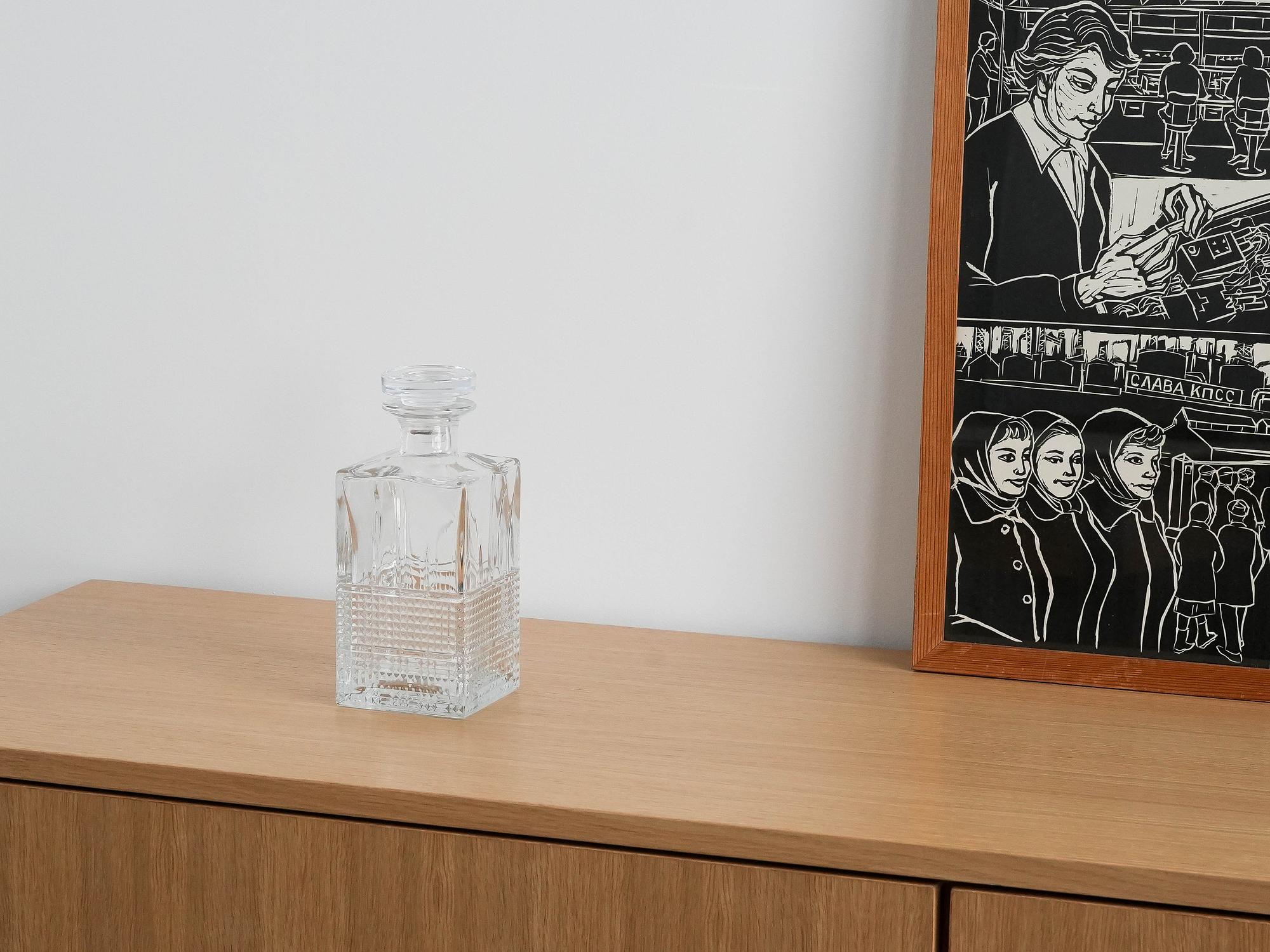 Glaskaraffe Transparent 1970er Jahre 1