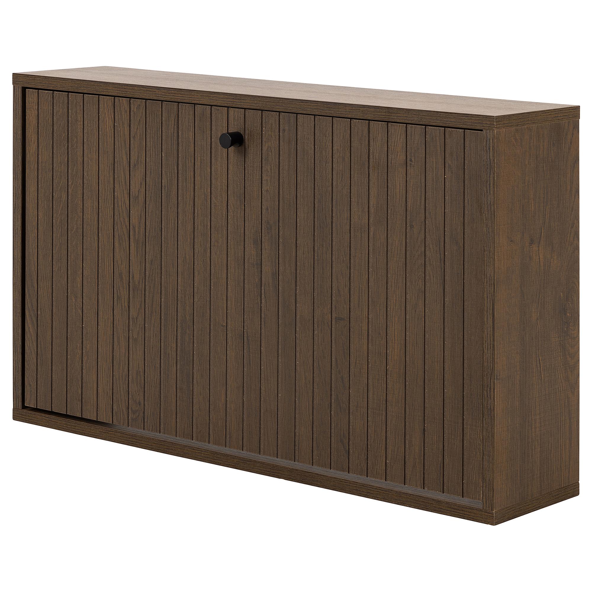 Wall-mounted Shoe Cabinet Edmo Dark Oak 0