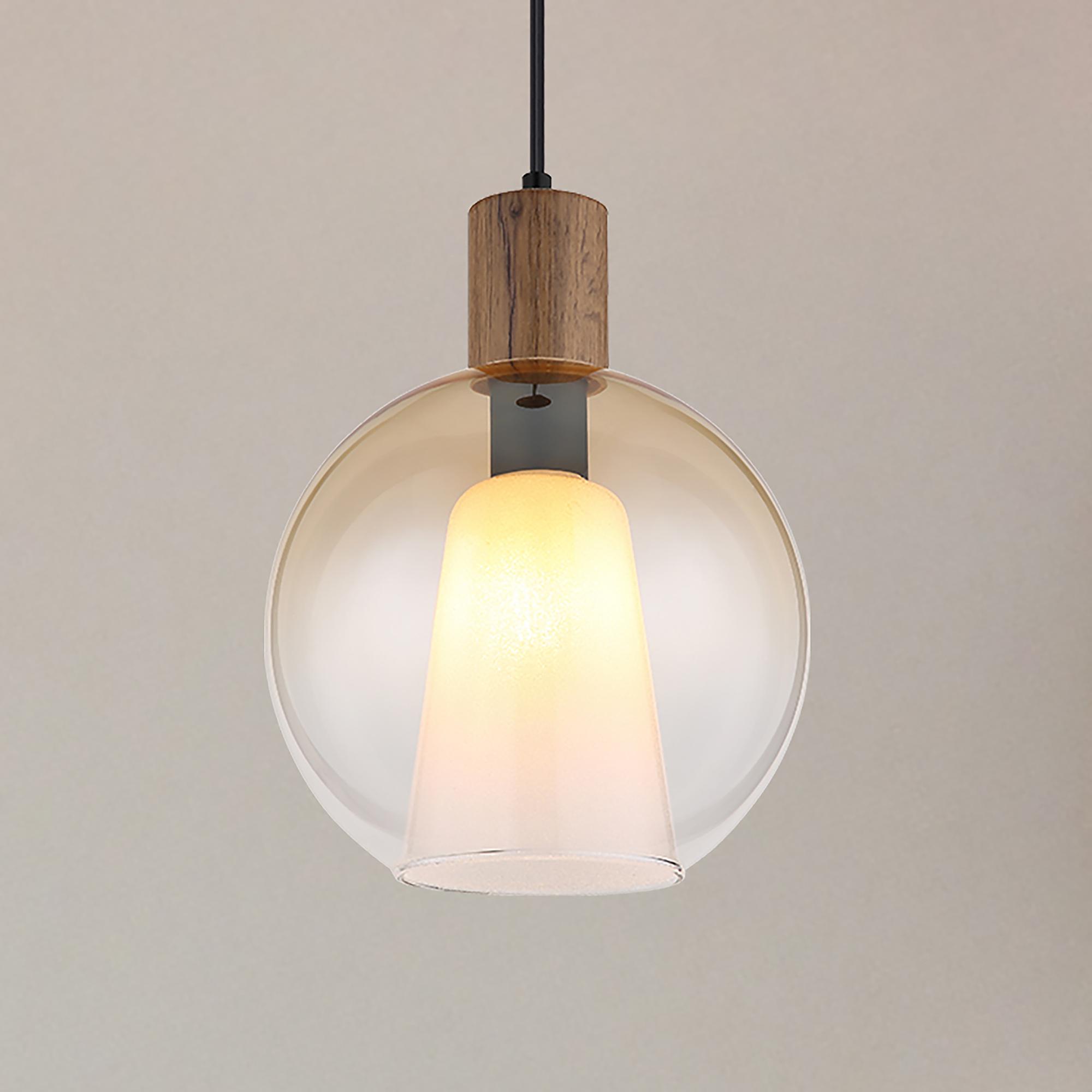 Pendelleuchte Barry 1-flammig Farbglas Eisen 1