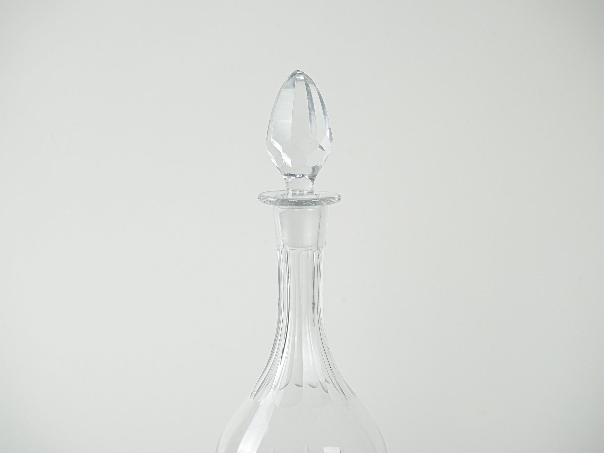 Crystal Carafe Transparent 1970s 3