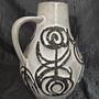 Vintage Keramik Vase Weiß Schwarz 1