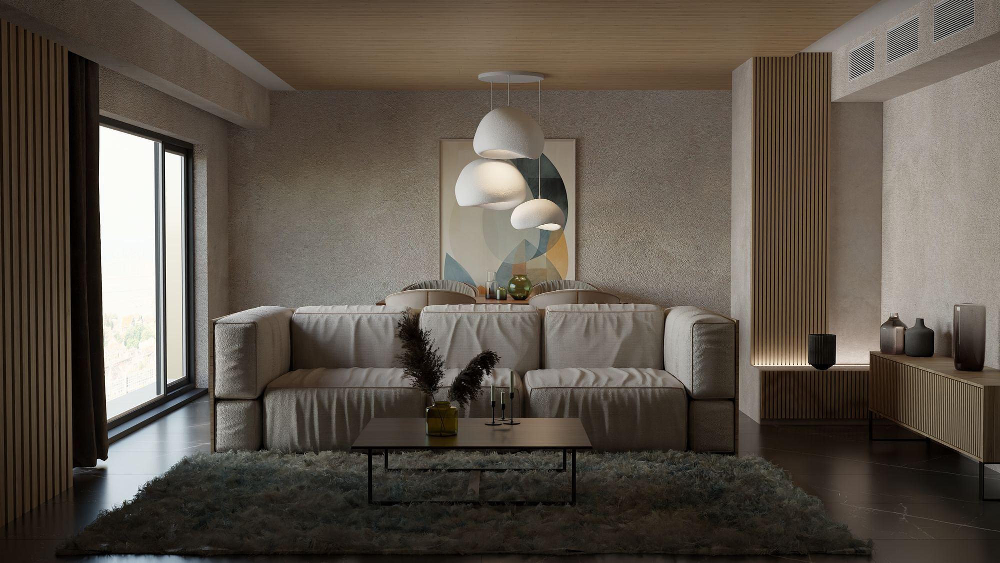 3-Flammig Wabi Sabi Ashveils Pendelleuchte Weiß 3