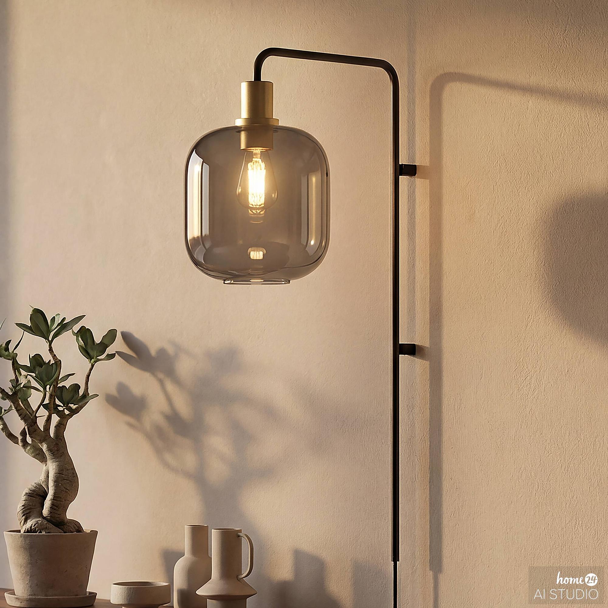 Home Wandleuchte Rauchglas 1