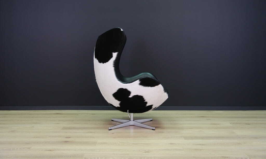 Egg Sessel Leder Arne Jacobsen Weiß Schwarz  4