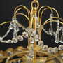 Vintage Chandelier Brass Glass Gold 1970s 5