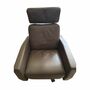 Lenis Sessel mit Relaxfunktion Leder Chrom Braun 0