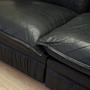 Modular sofa leather black 1960s 4