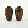 Ceramic Vases Brown Set of 2 1960s 3